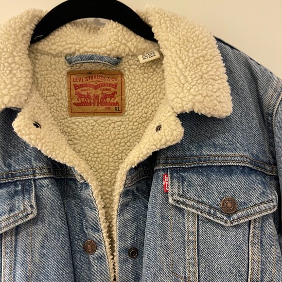 Levi's Denim Trucker Jacket Sherpa - Picture 6 of 8